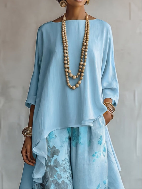 Chloé | Ensemble fluide asymétrique et imprimé fleuri