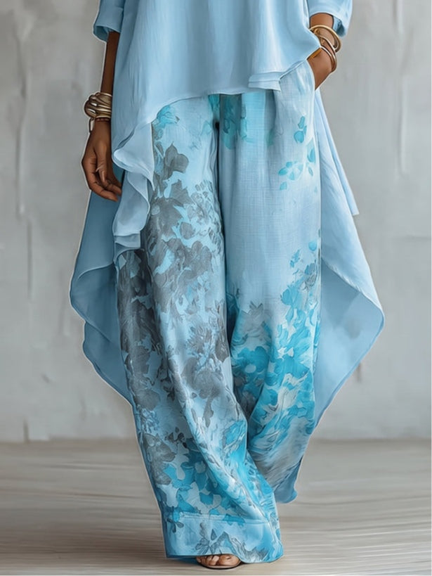 Chloé | Ensemble fluide asymétrique et imprimé fleuri