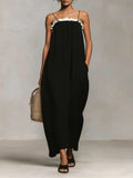 Mireille | Robe Maxi Colorblock à Fines Bretelles