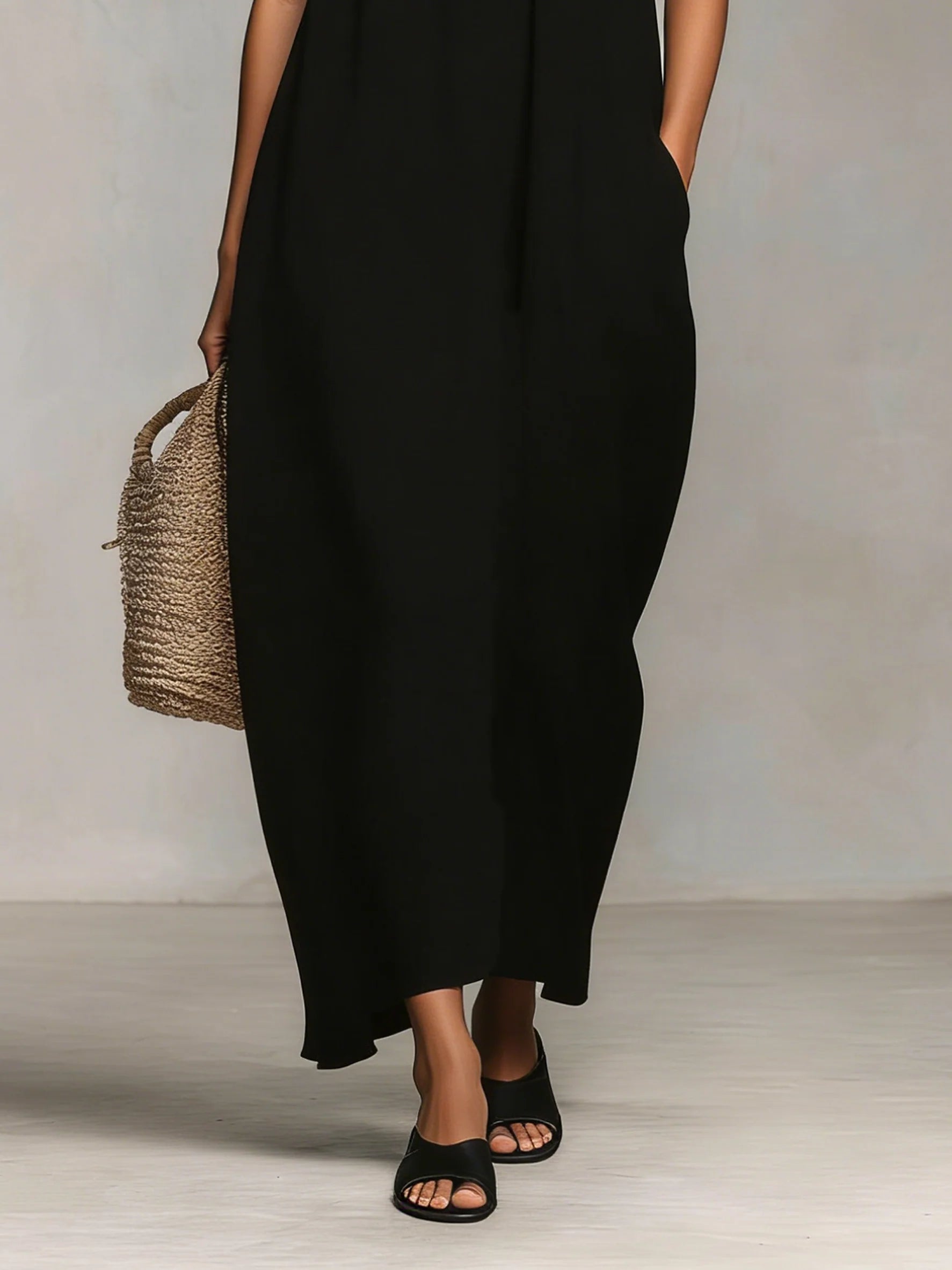 Mireille | Robe Maxi Colorblock à Fines Bretelles
