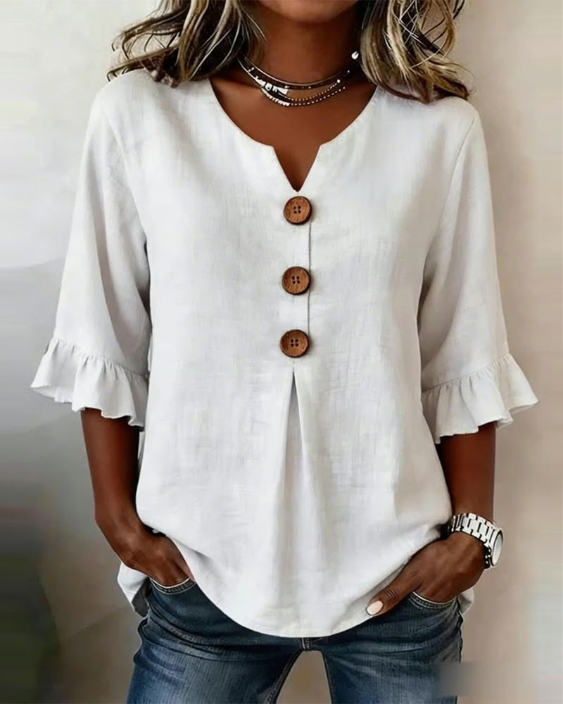 Sophie | Blouse boutonnée à volants