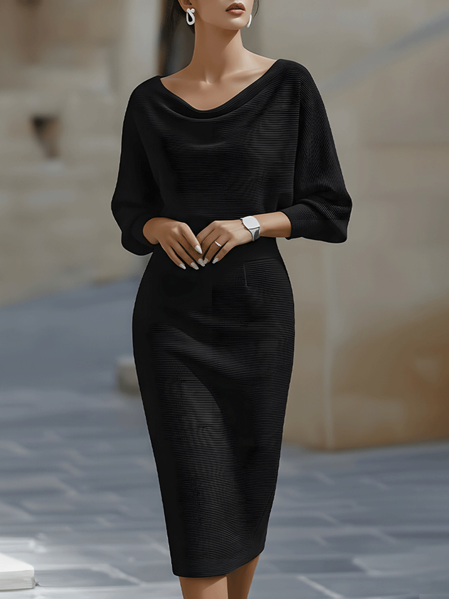 Alice | Robe midi drapée blanche