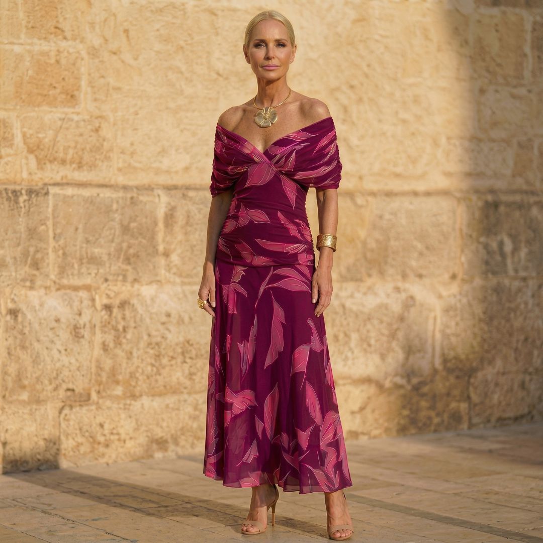 Eulalie | Robe élégante à motif végétal