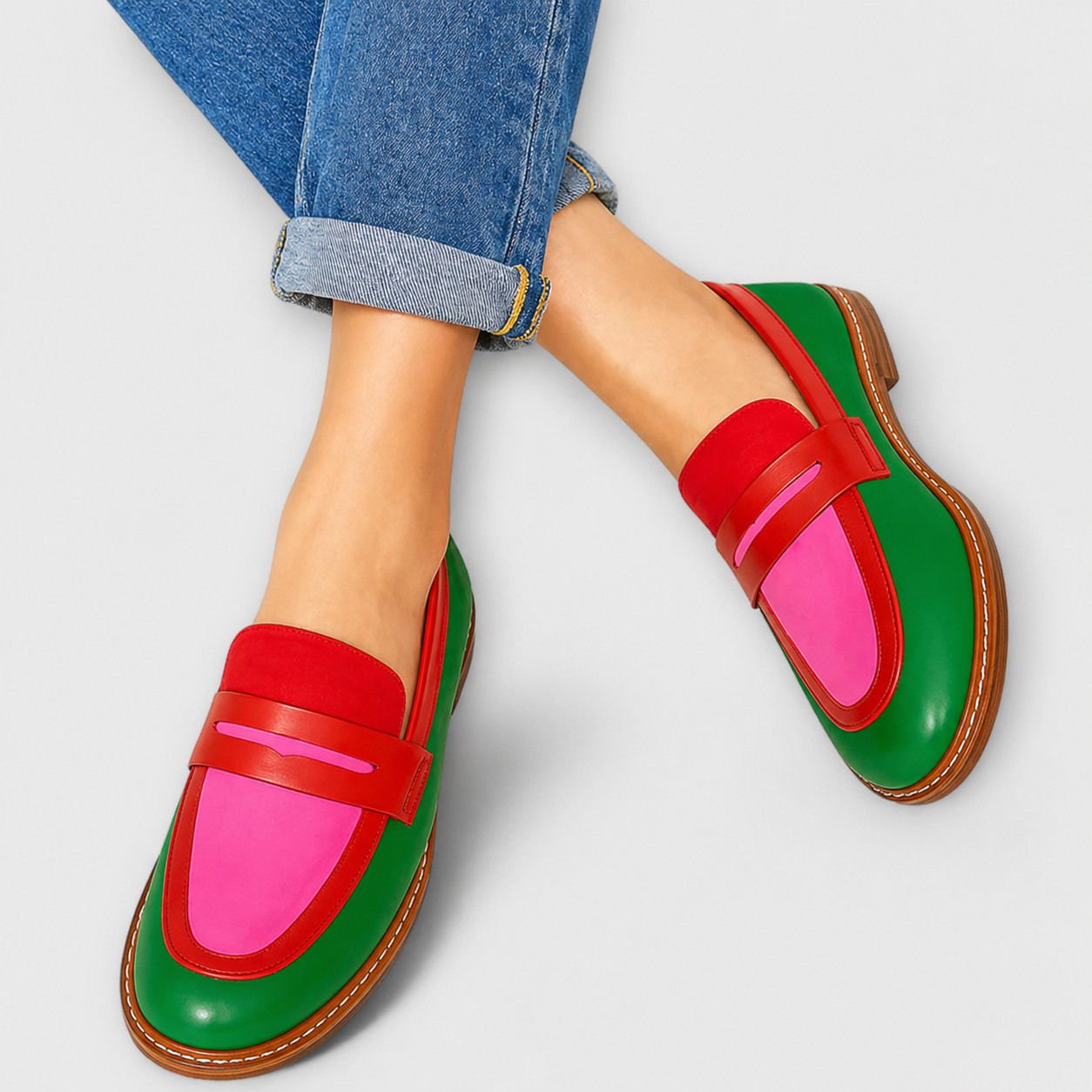 Nyla™ | Mocassini Casual a Contrasto