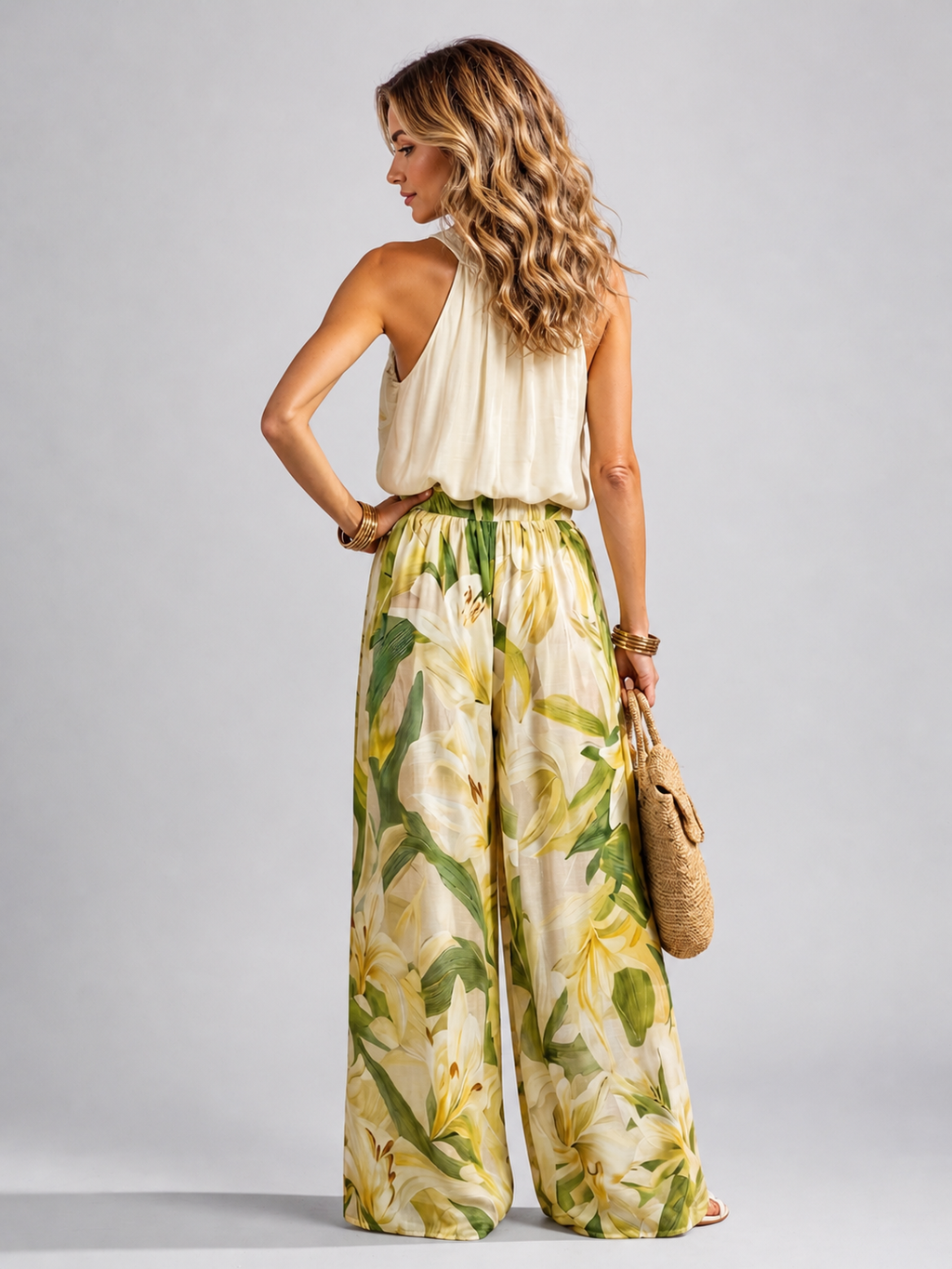 Yvonne | Ensemble Fleuri, Blouse et Pantalon
