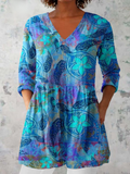 Lilia | Blouse longue à col en V