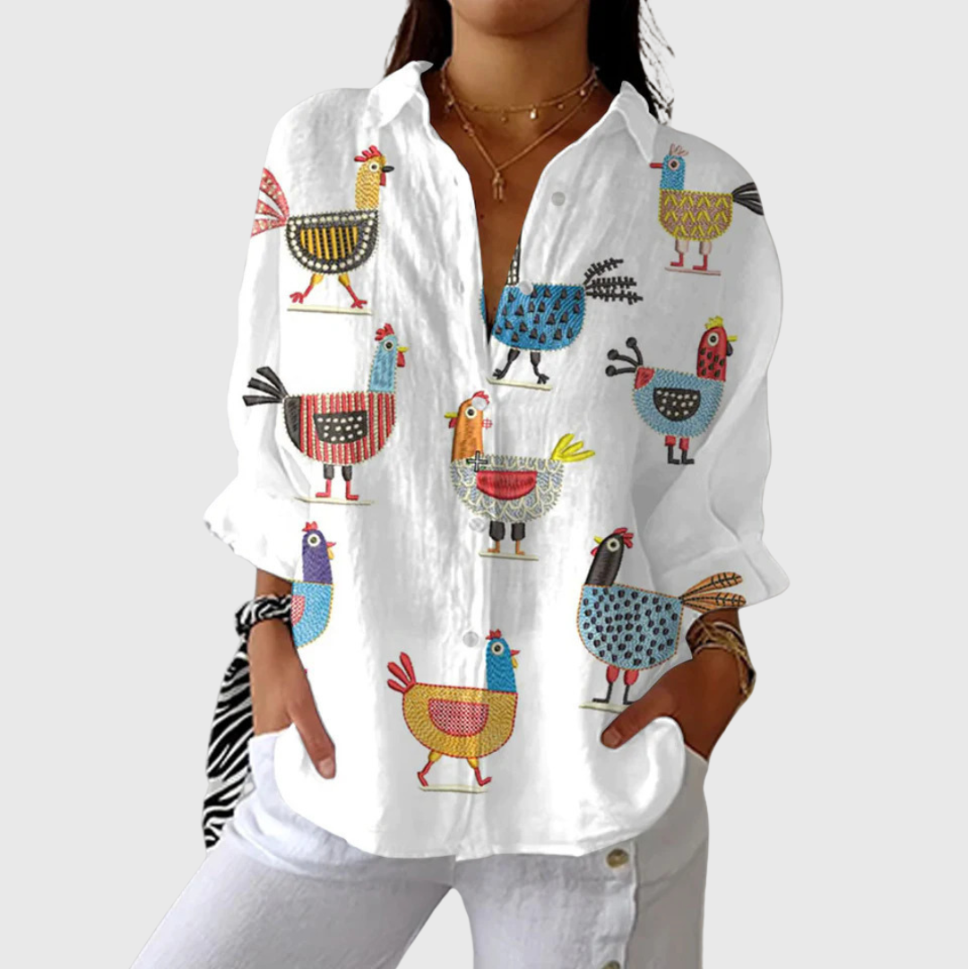 Blusa leggera e colorata stampata