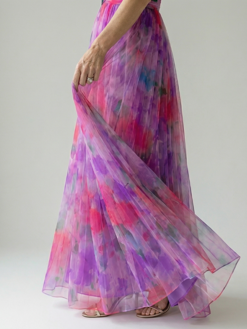 Élise | Robe Maxi Portefeuille Dégradée