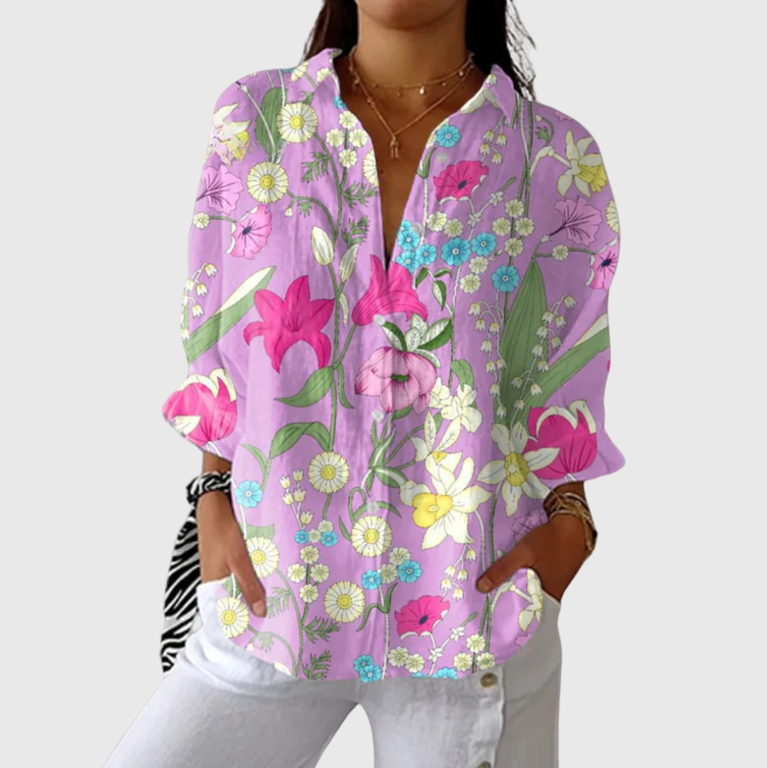 Blusa leggera e colorata con stampa