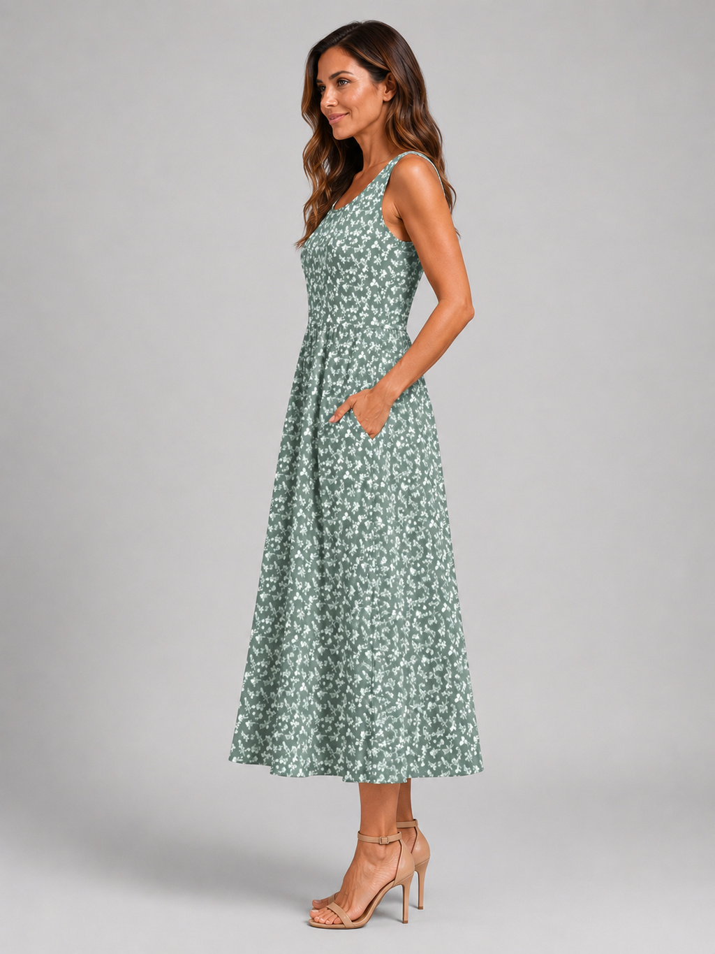Françoise | Robe Midi Bohème, Col Halter