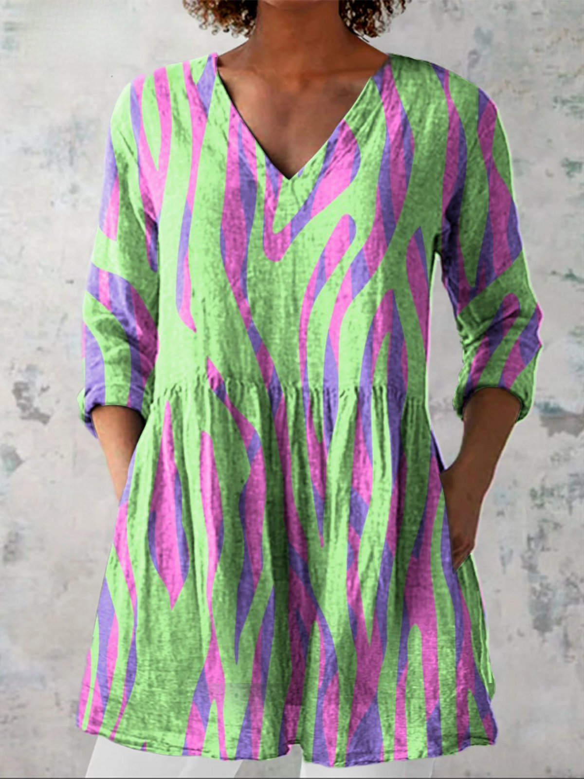 Gisella | Blouse longue à col en V