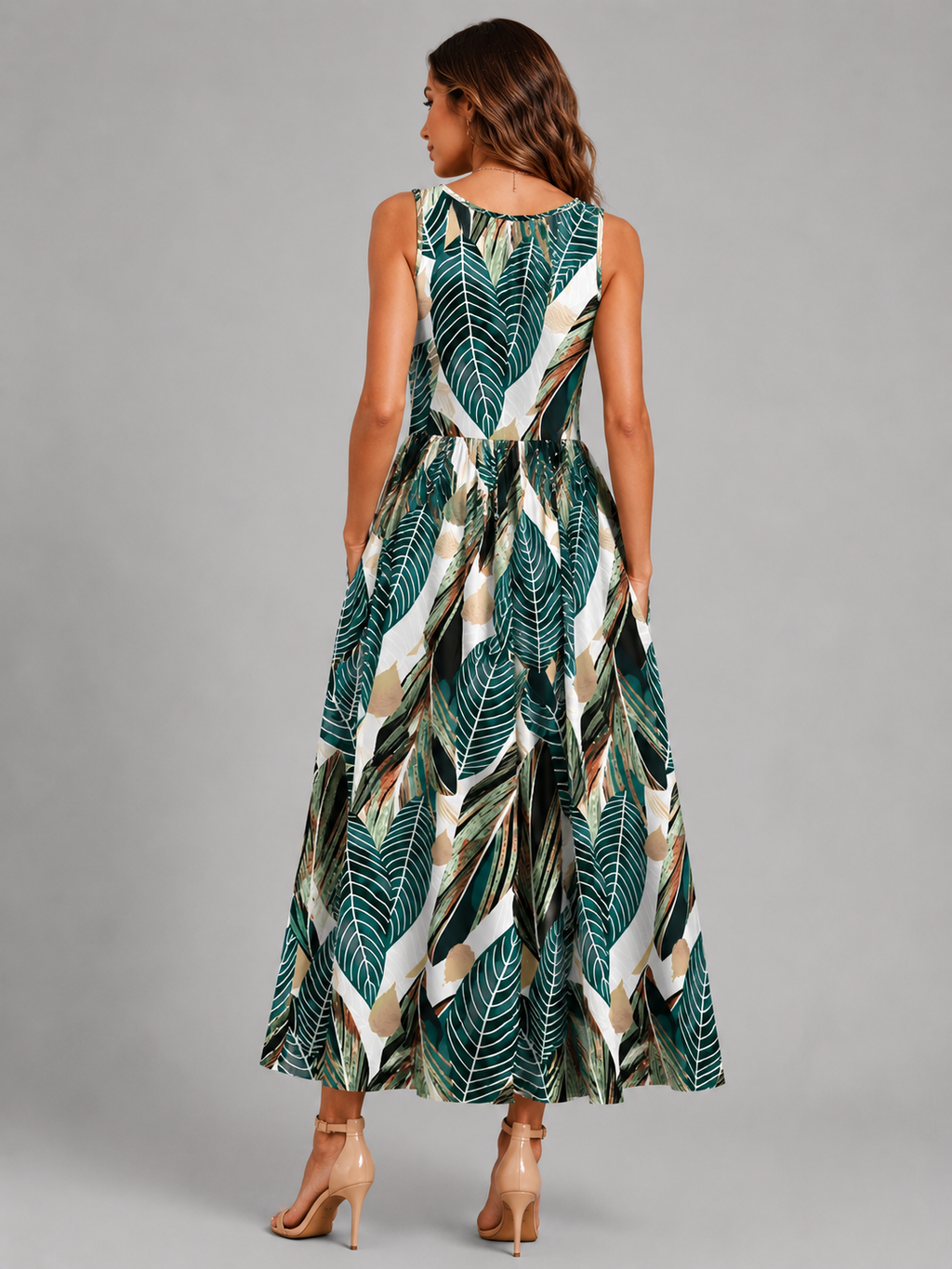 Françoise | Robe Midi Bohème, Col Halter