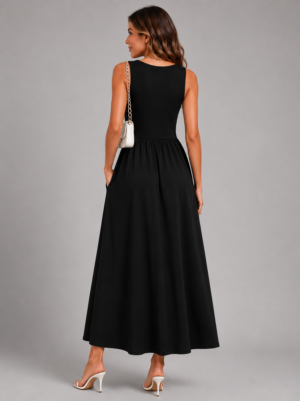 Françoise | Robe Midi Bohème, Col Halter