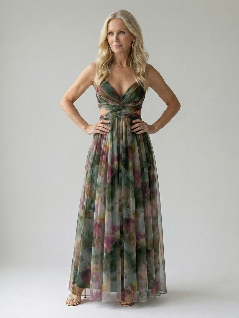 Élise | Robe Maxi Portefeuille Dégradée