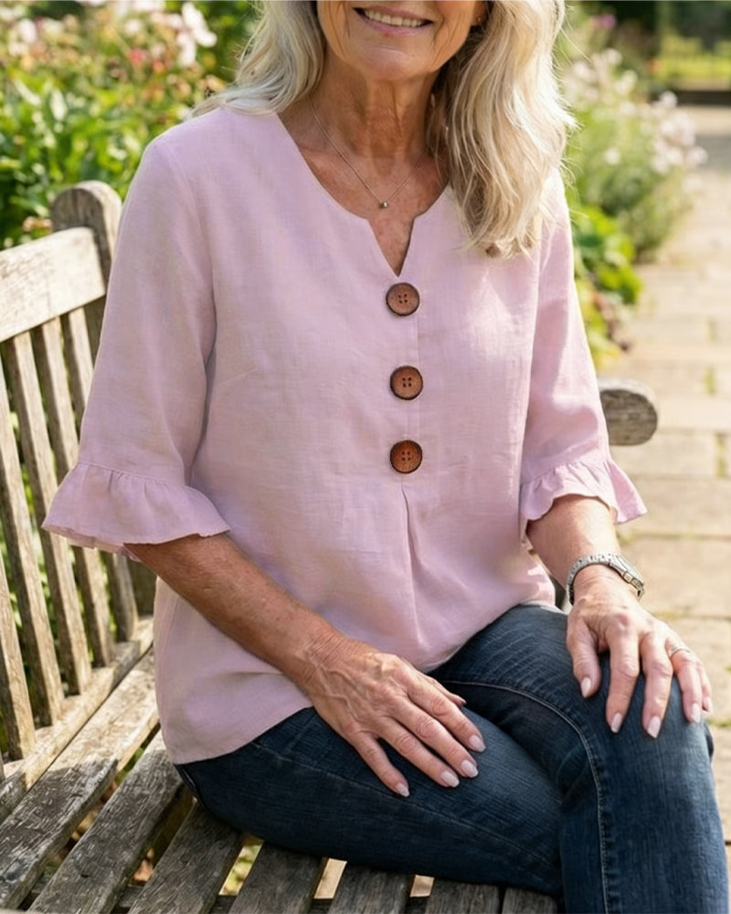 Sophie | Blouse boutonnée à volants