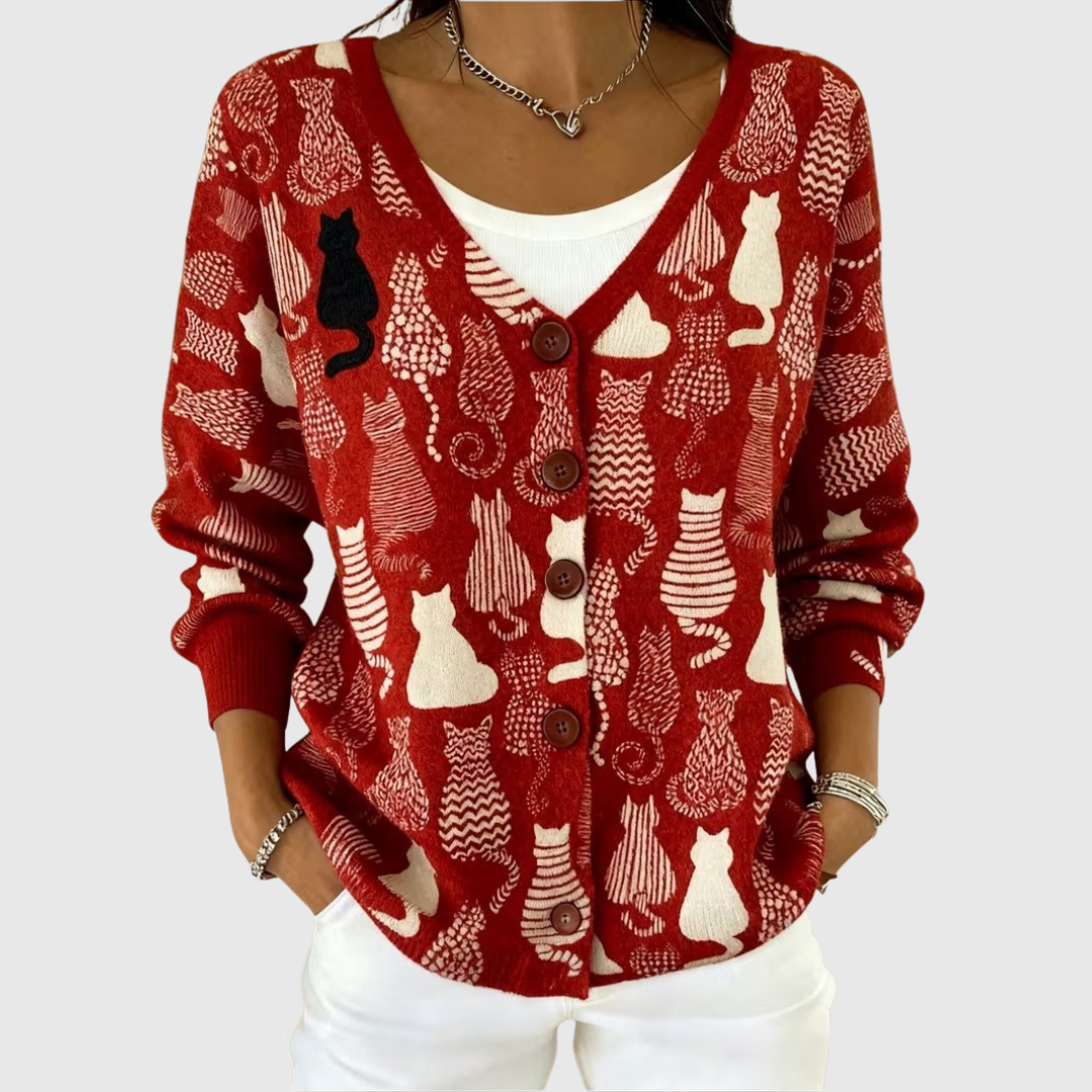 Cardigan in Maglia Confortevole Bottonato