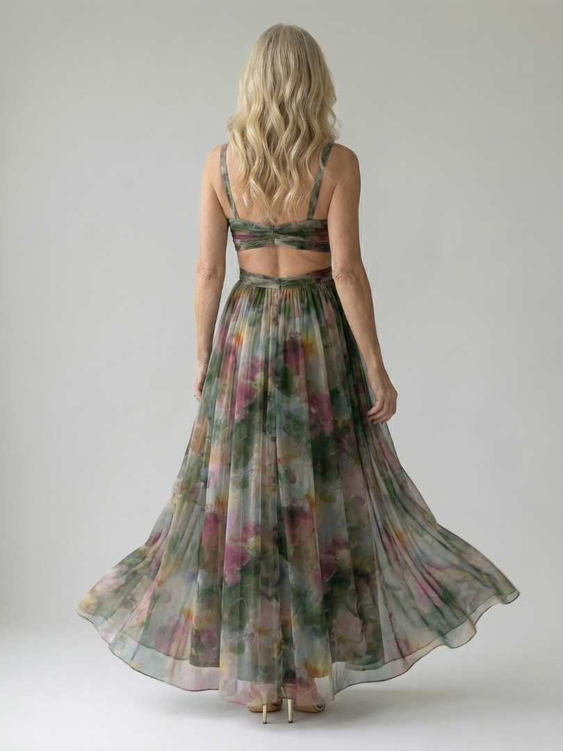 Élise | Robe Maxi Portefeuille Dégradée