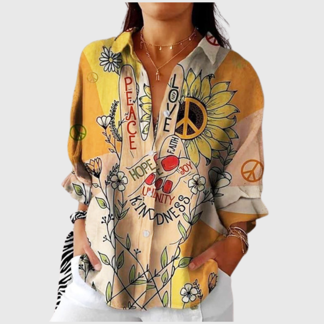 Blusa leggera e colorata con stampa