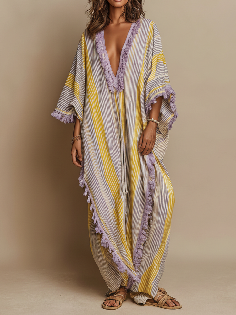 Margot | Robe Maxi Rayée Bicolore