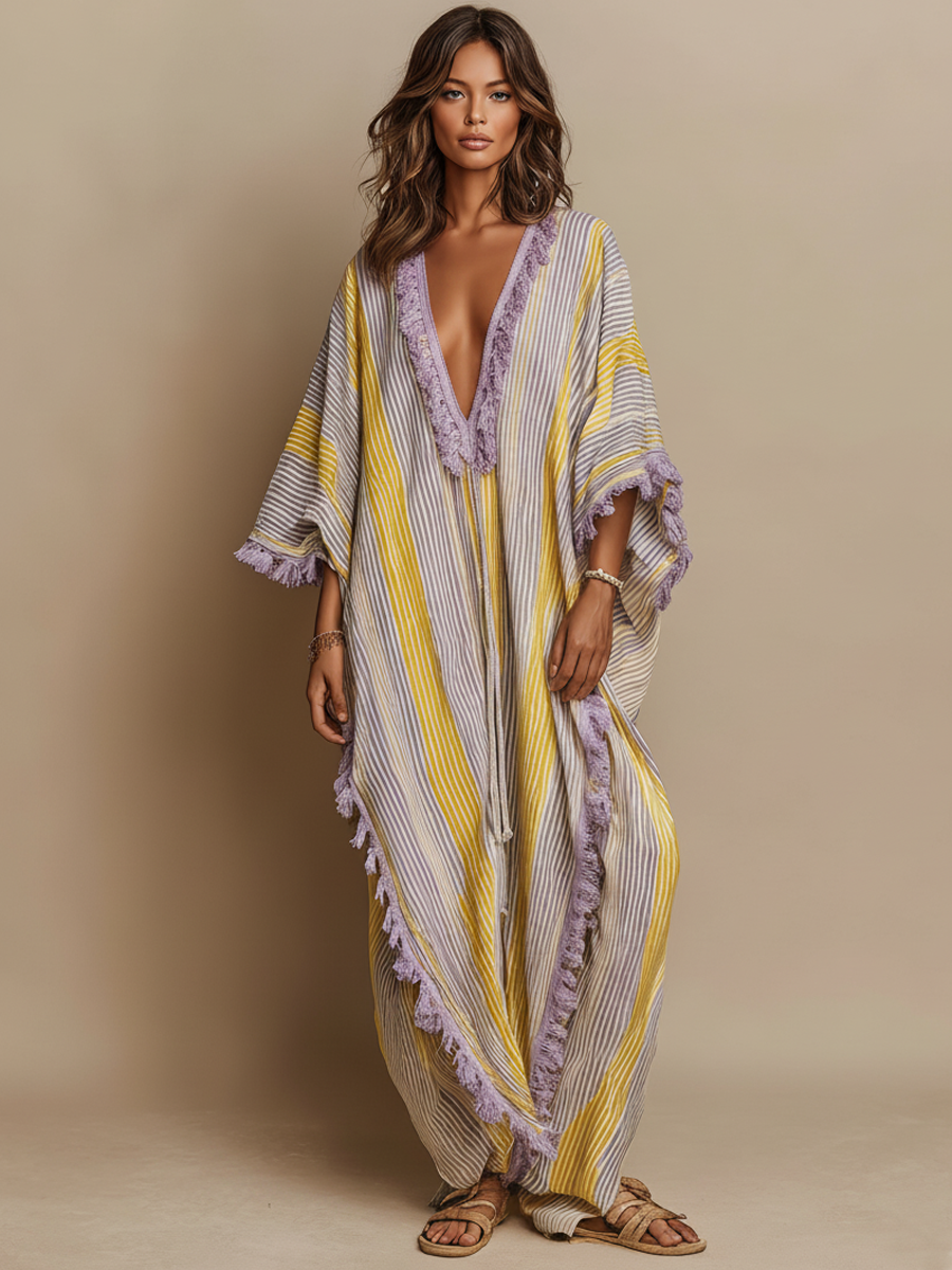 Margot | Robe Maxi Rayée Bicolore