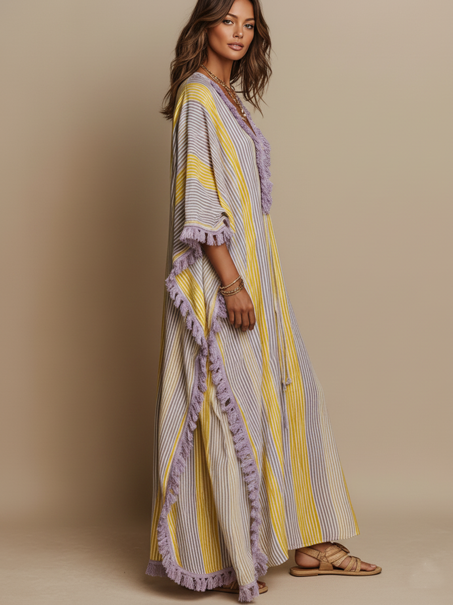 Margot | Robe Maxi Rayée Bicolore