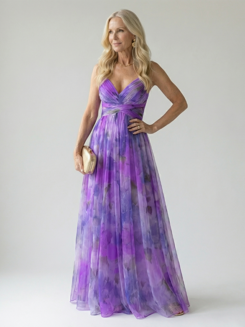 Élise | Robe Maxi Portefeuille Dégradée