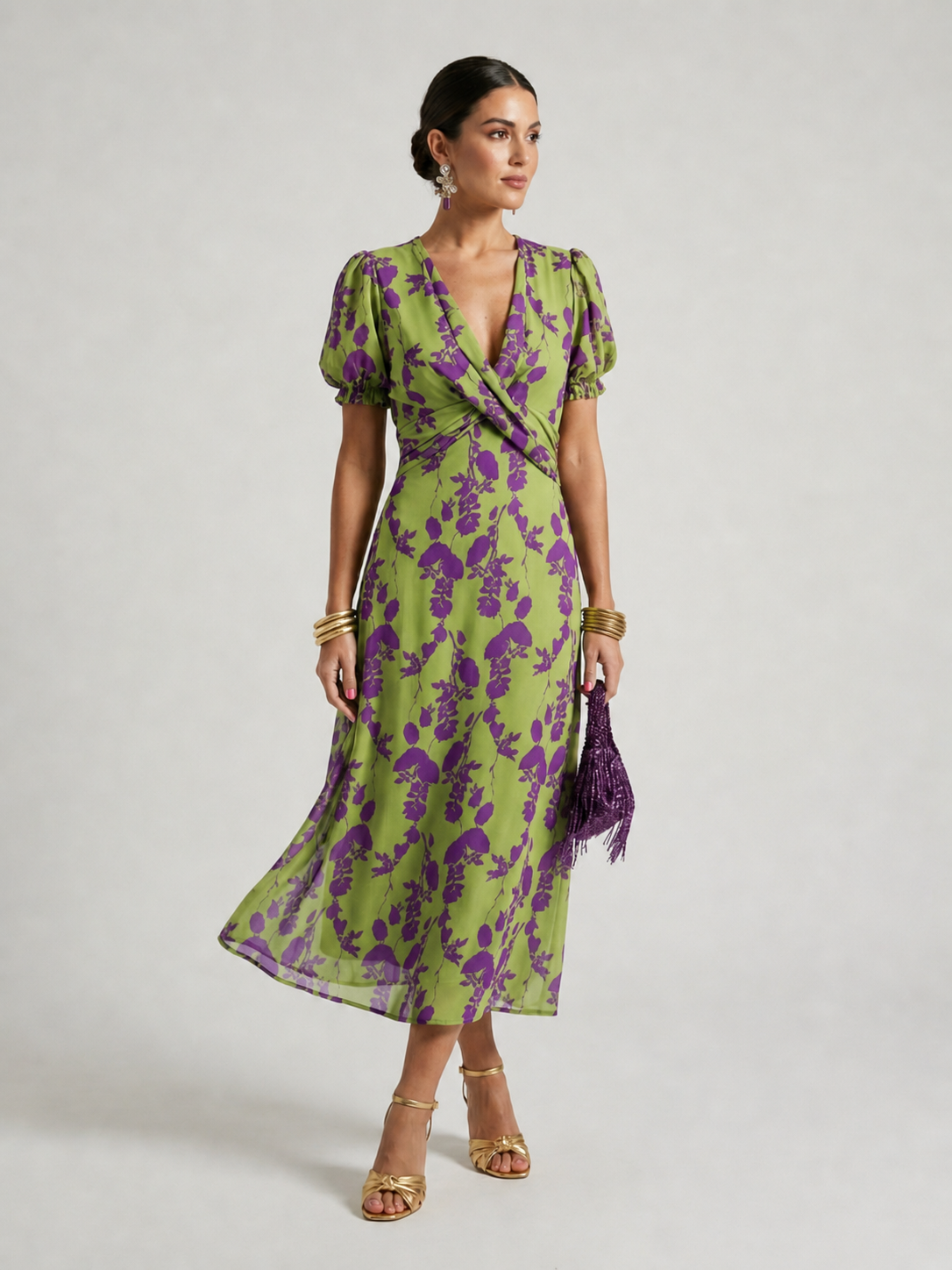Michèle | Robe Midi Fleurie Décontractée