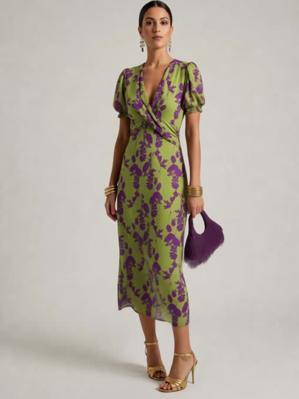 Michèle | Robe Midi Fleurie Décontractée