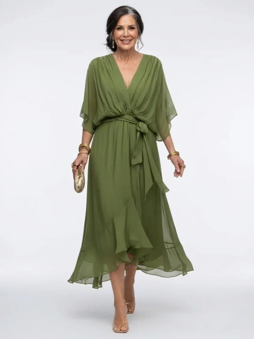 Laura™ | Robe en chiffon à décolleté en V