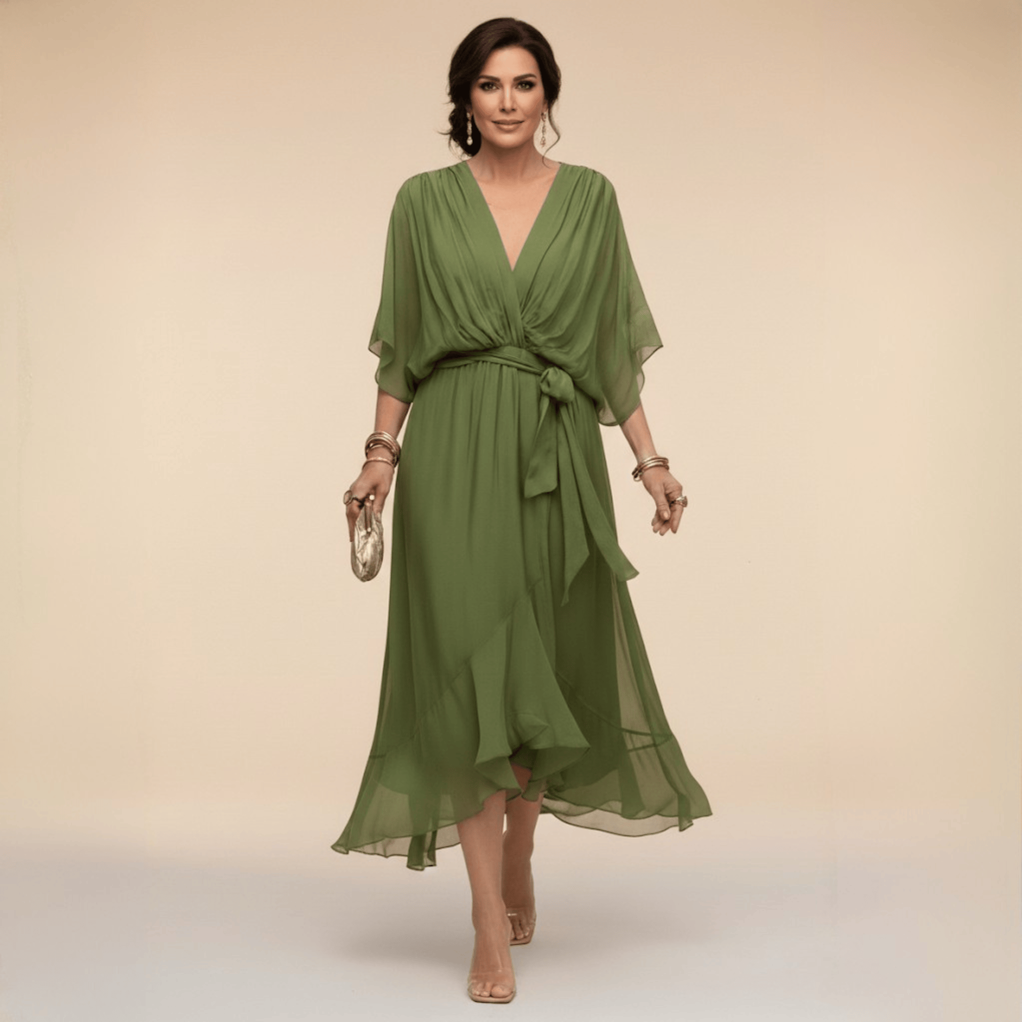 Laura™ | Robe en chiffon à décolleté en V