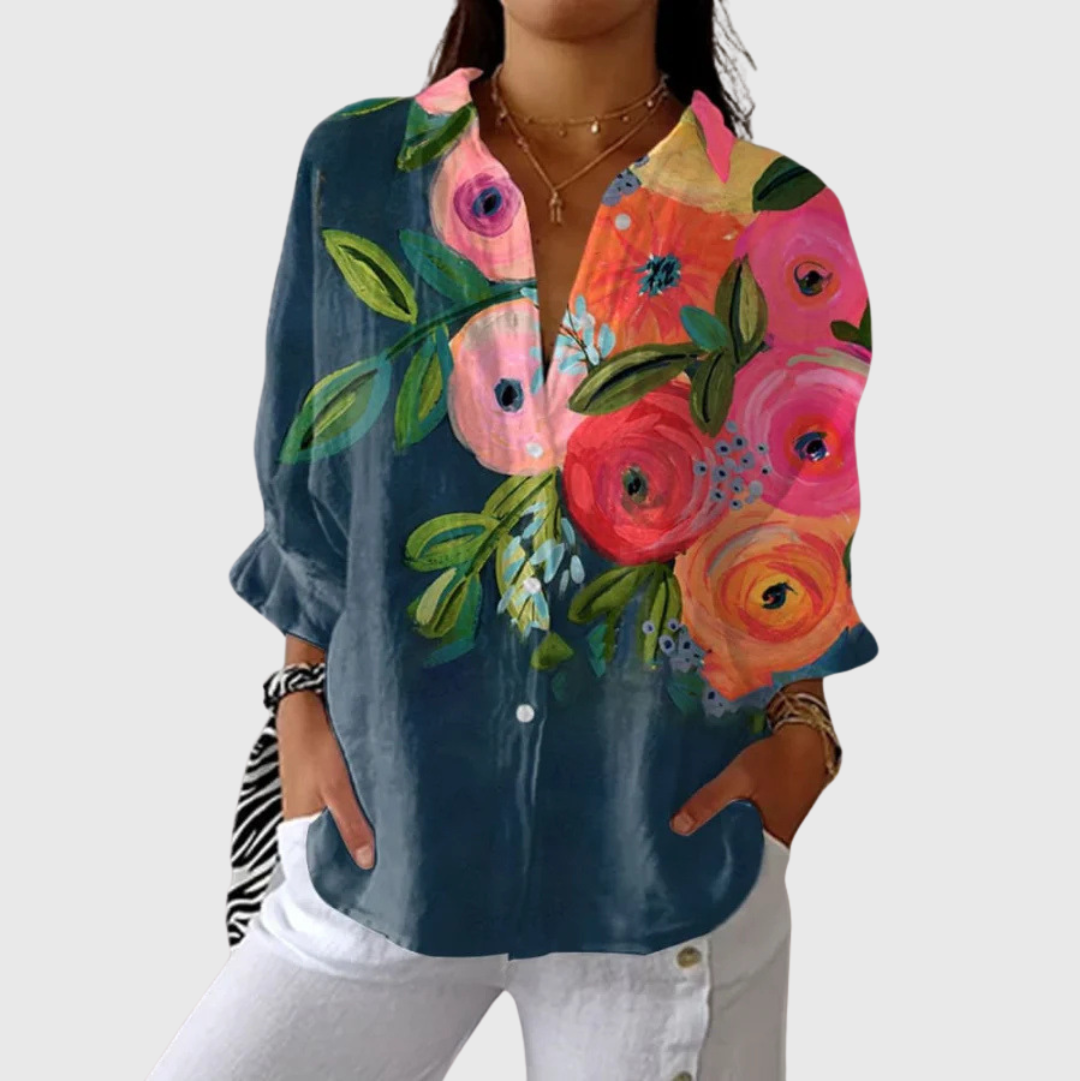 Blusa leggera e colorata stampata