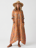 Réjane | Robe Midi Oversize, Col Cranté, Grandes Poches