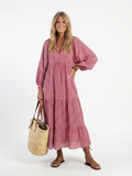 Arlette | Robe midi à manches longues et imprimé géométrique