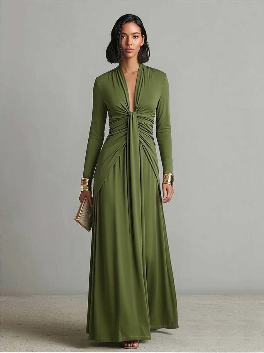 Valentine | Robe Maxi Col en V et Volants