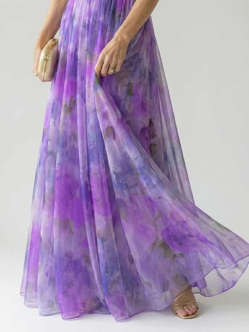Élise | Robe Maxi Portefeuille Dégradée