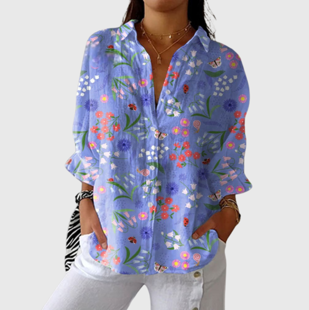 Blusa leggera e colorata stampata