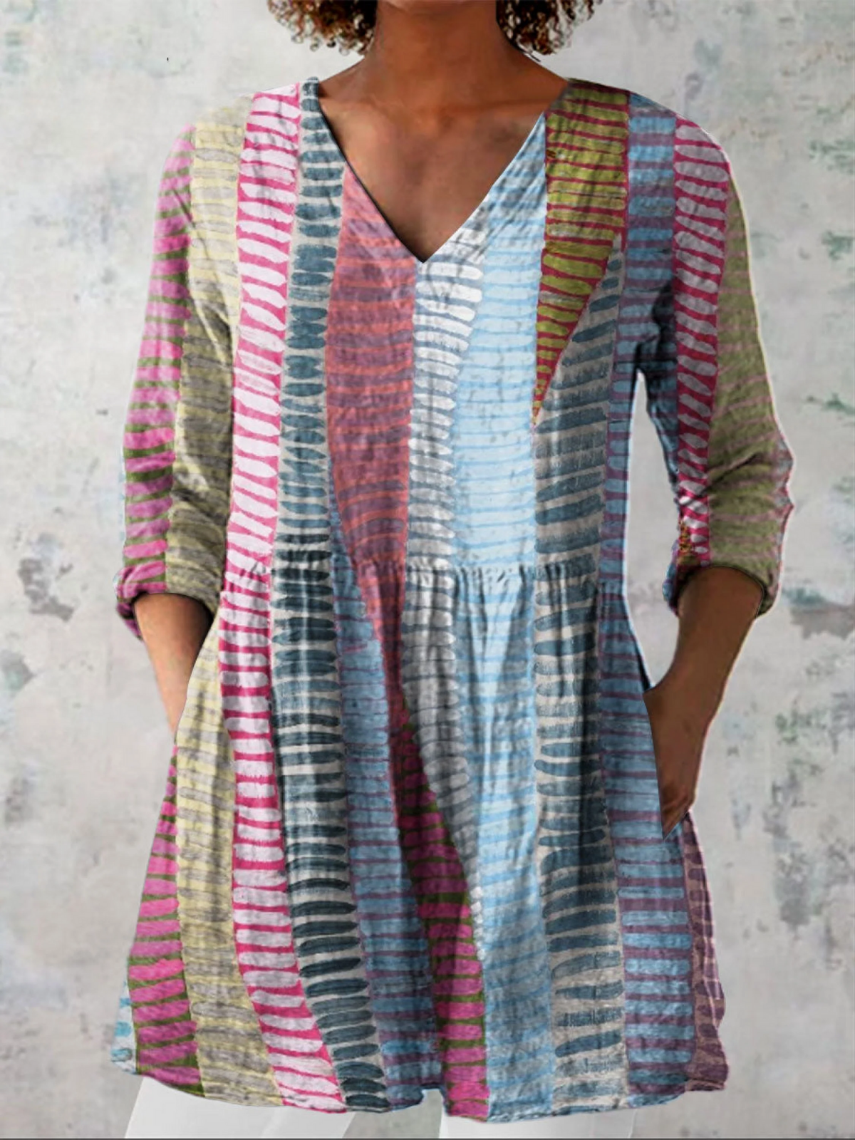 Danica | Blouse longue à col en V
