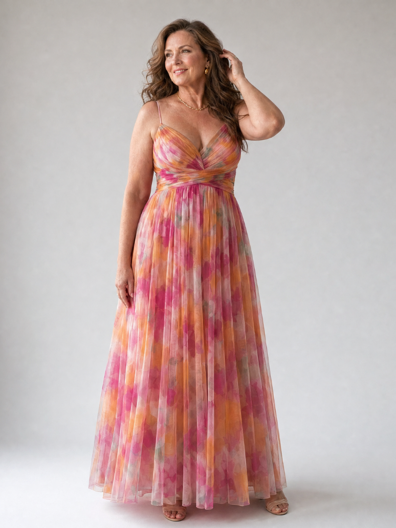 Élise | Robe Maxi Portefeuille Dégradée