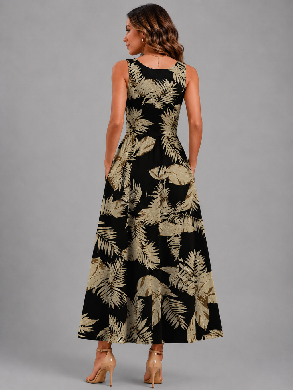 Françoise | Robe Midi Bohème, Col Halter