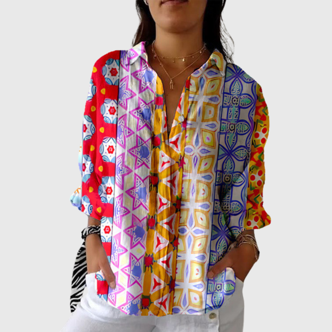 Blusa leggera e colorata con stampa