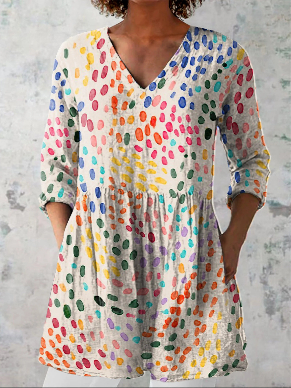 Bernadette | Blouse longue à col en V