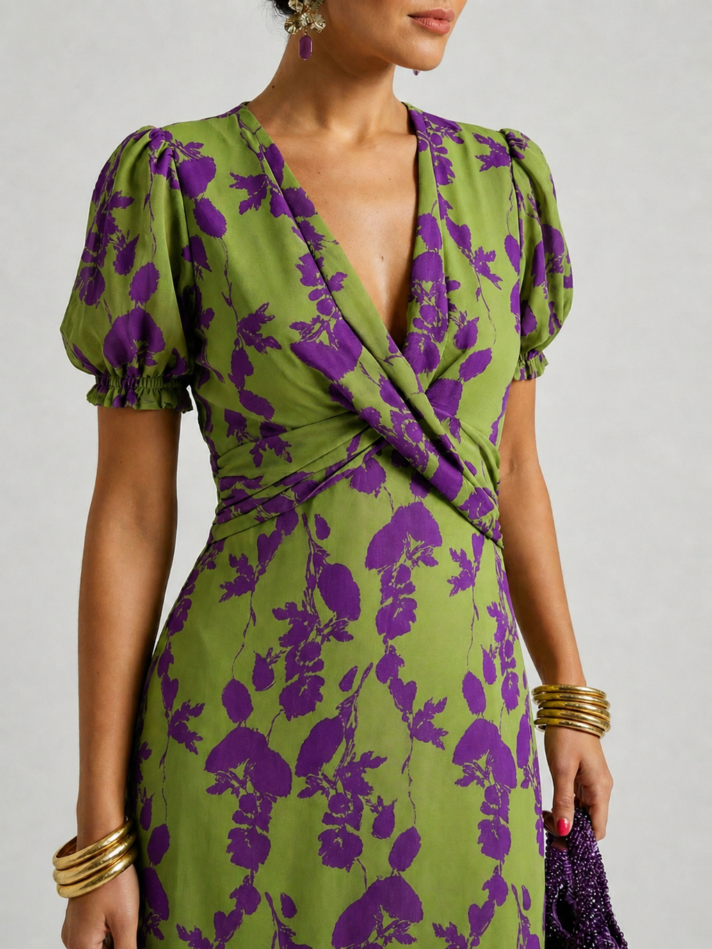 Michèle | Robe Midi Fleurie Décontractée