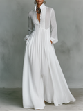 Zoé | Robe Maxi Patchwork en Coton et Lin, Col Montant