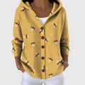 Cardigan Confortevole con Cappuccio in Maglia