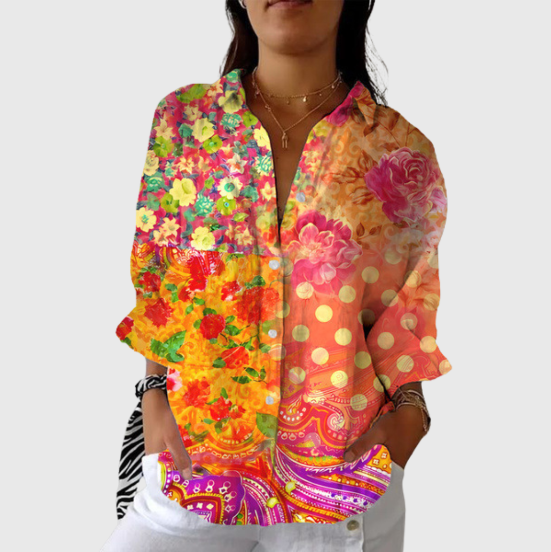 Blusa stampata leggera e colorata