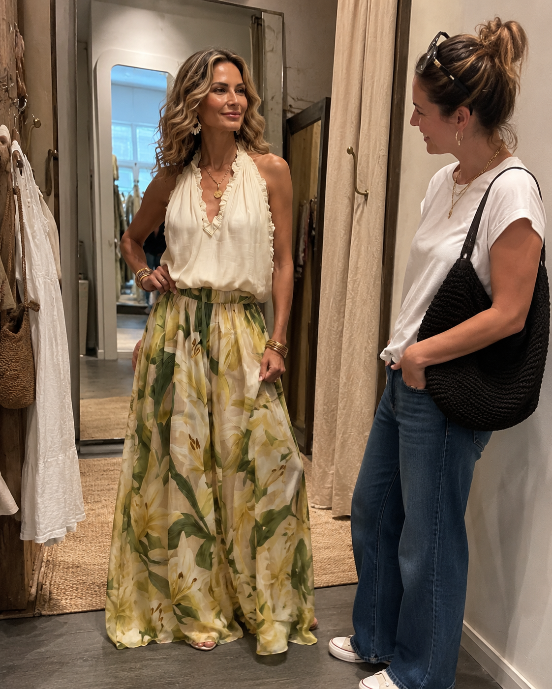 Yvonne | Ensemble Fleuri, Blouse et Pantalon