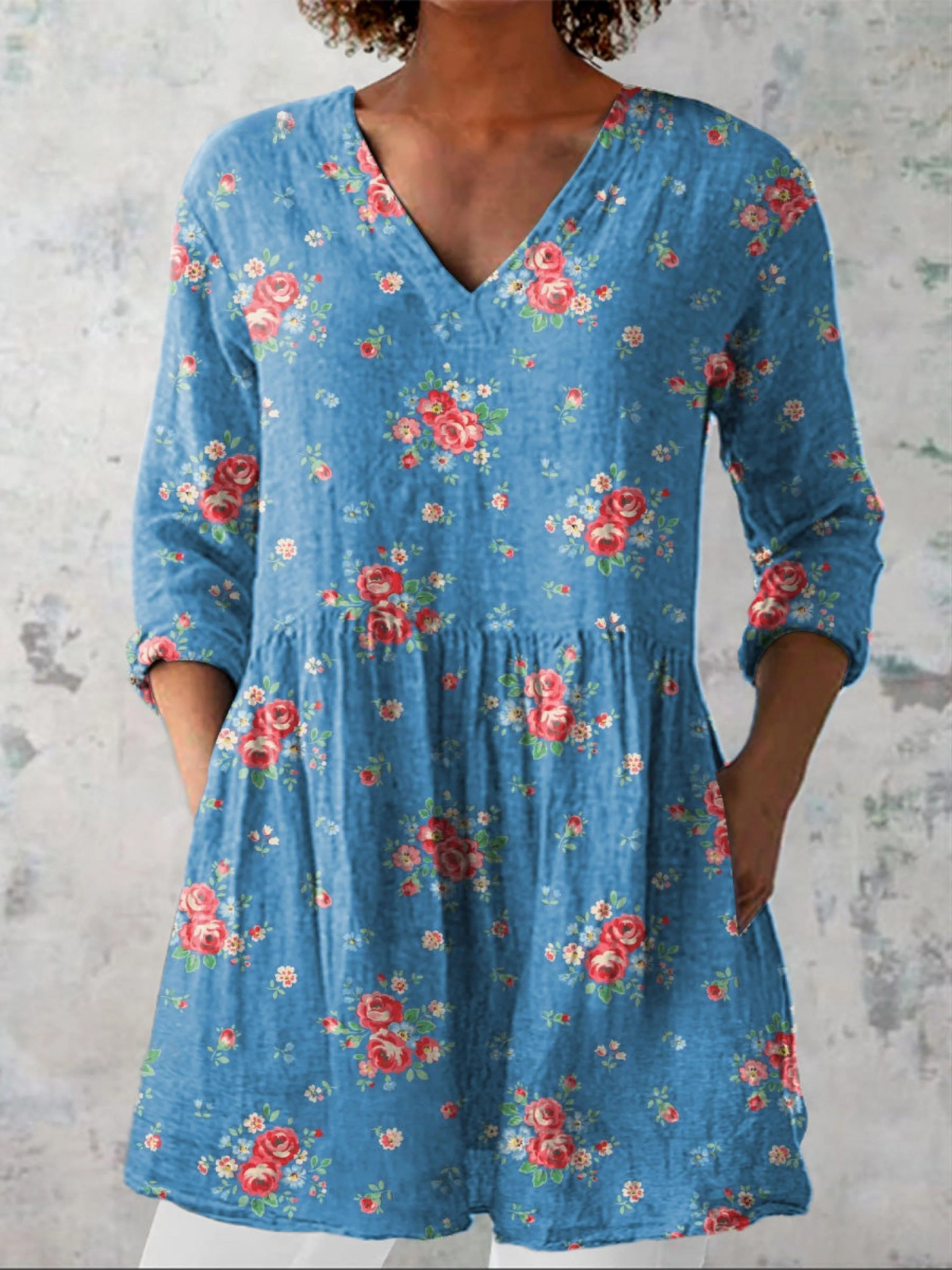 Mabel | Blouse longue à col en V