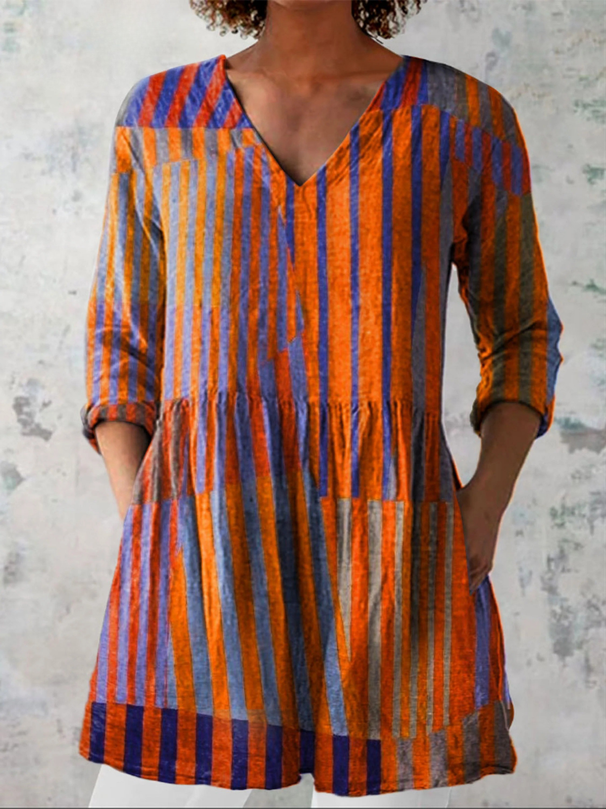 Nadia | Blouse longue à col en V