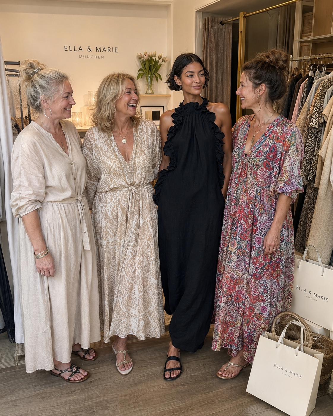 Léonore | Robe Maxi en Lin, Sans Manches, Volants