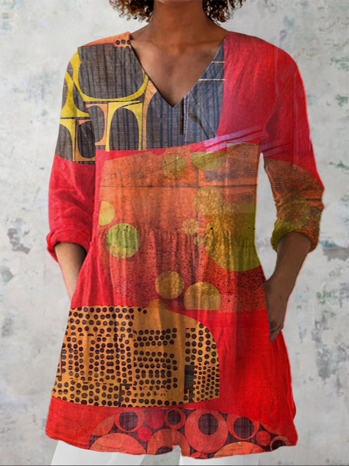 Indira | Blouse longue à col en V